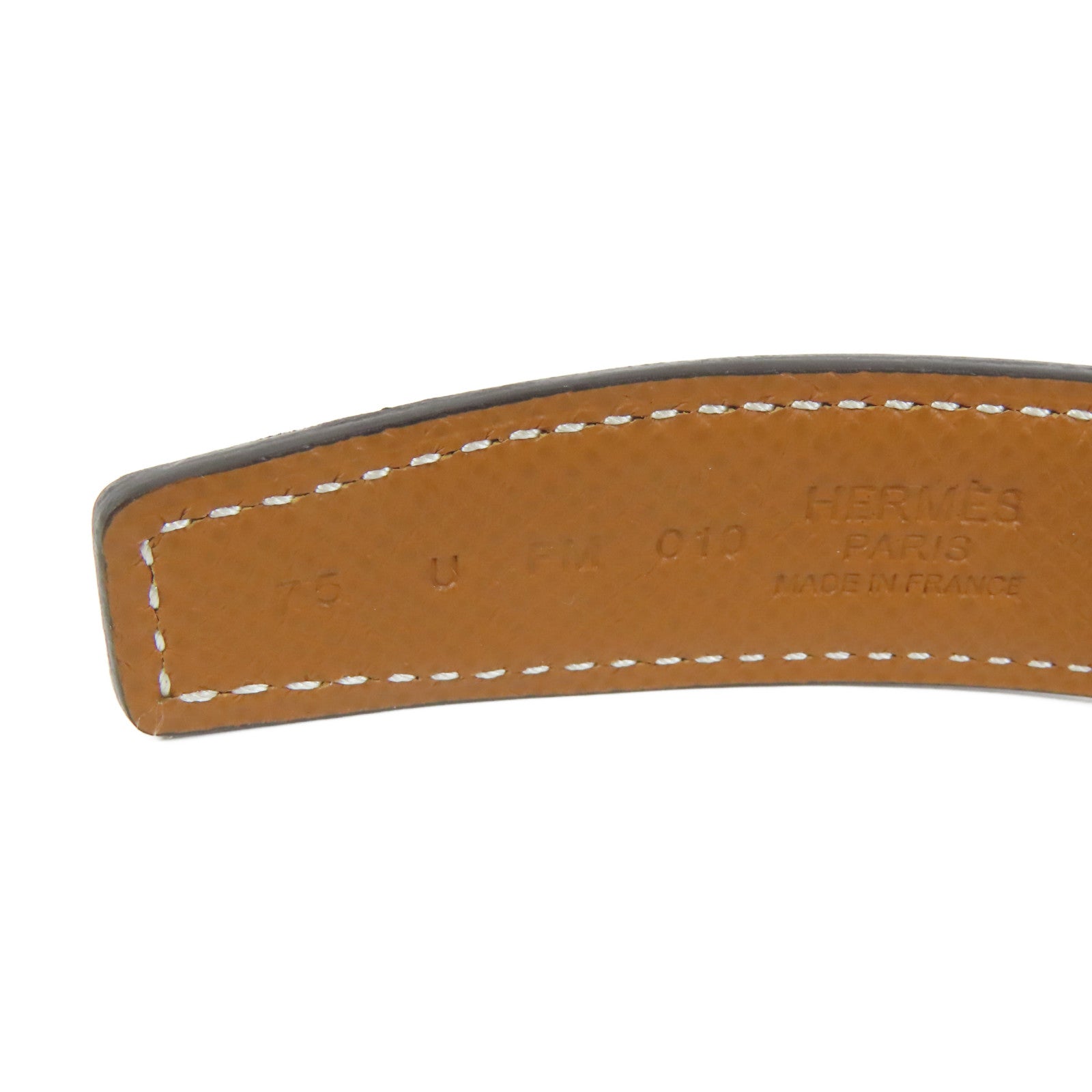 HERMES Swift皮革Belt 75cm金扣皮帶Noir黑色