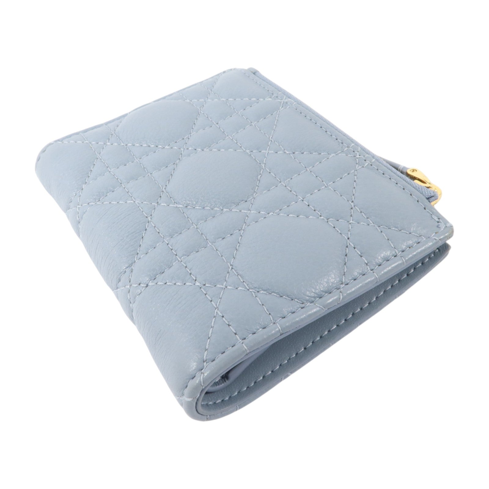 Dior 牛皮皮革Caro Dahlia Wallet金扣錢包