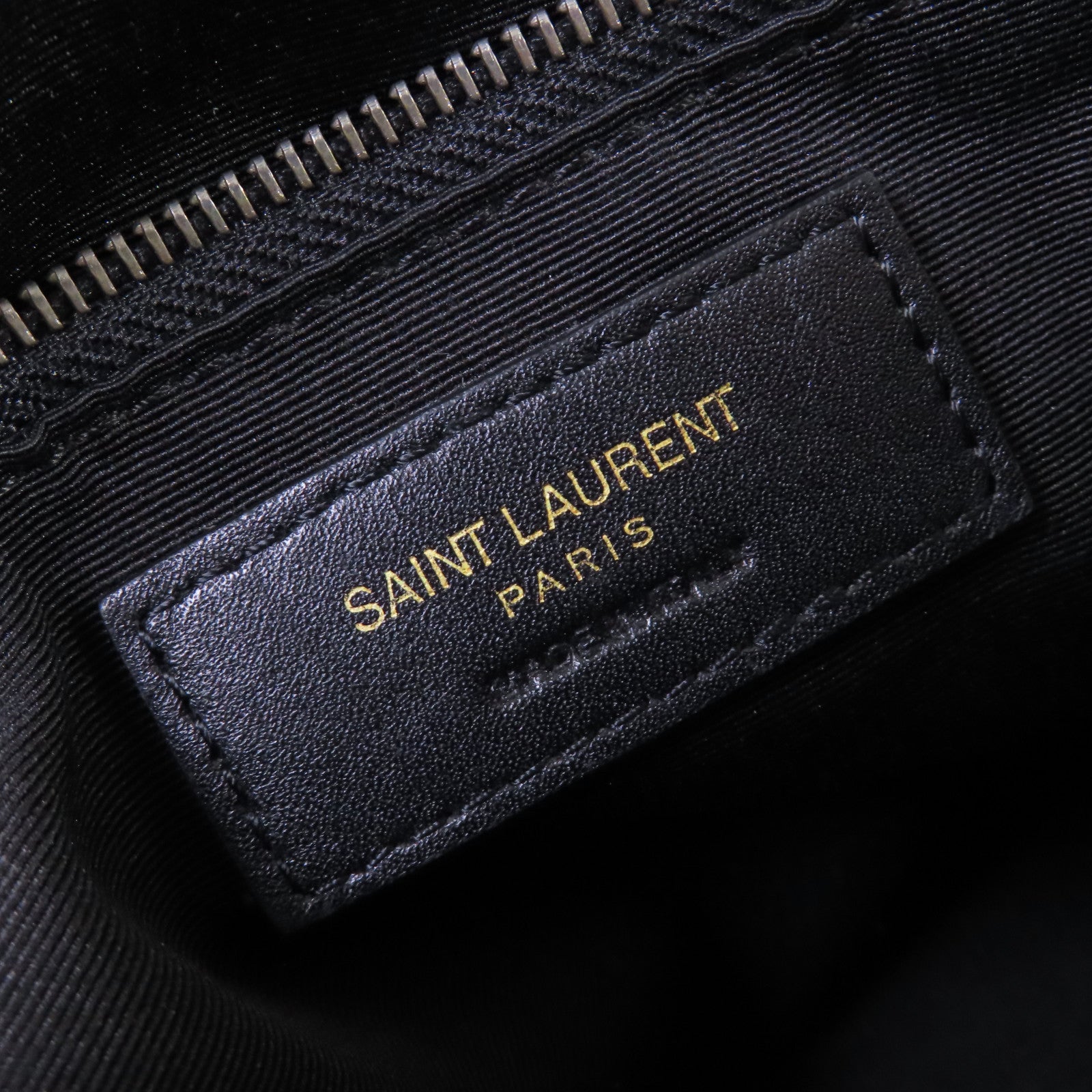 SAINT LAURENT 斜紋皮革Niki Medium Shoulder Bag銀扣鏈帶肩背袋黑色