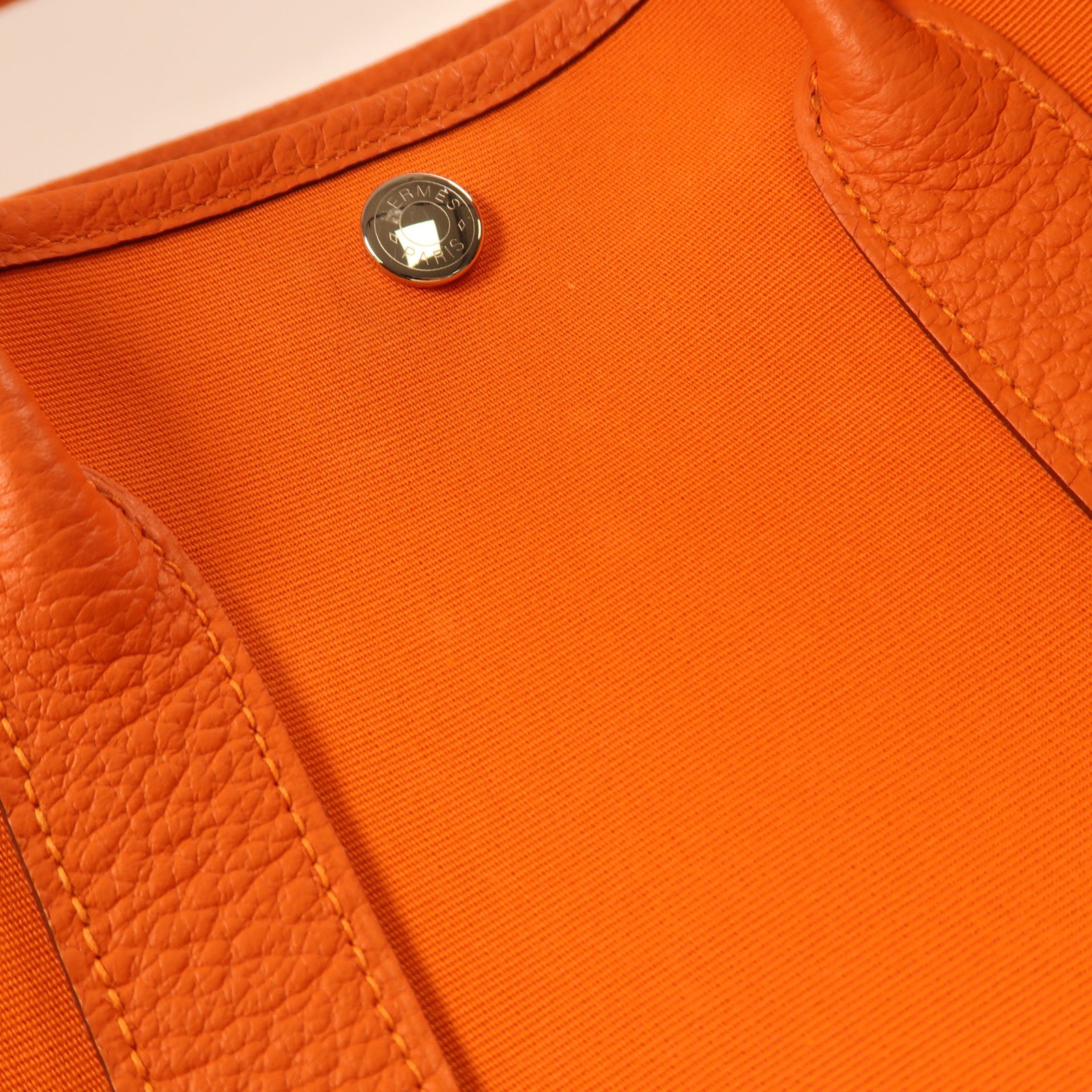 HERMES PHW Garden Party TPM Tote Bag Canvas Orange
