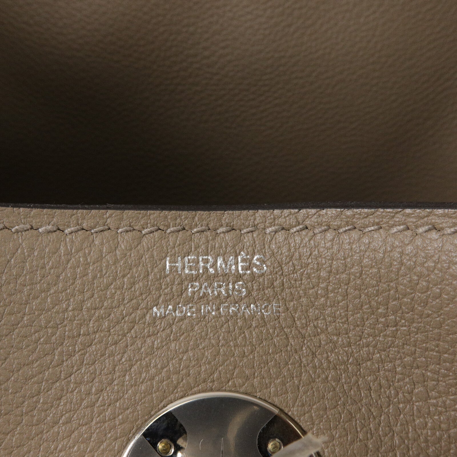 HERMES Evercolor皮革Lindy 26手挽肩背兩用袋Gris Asphalte