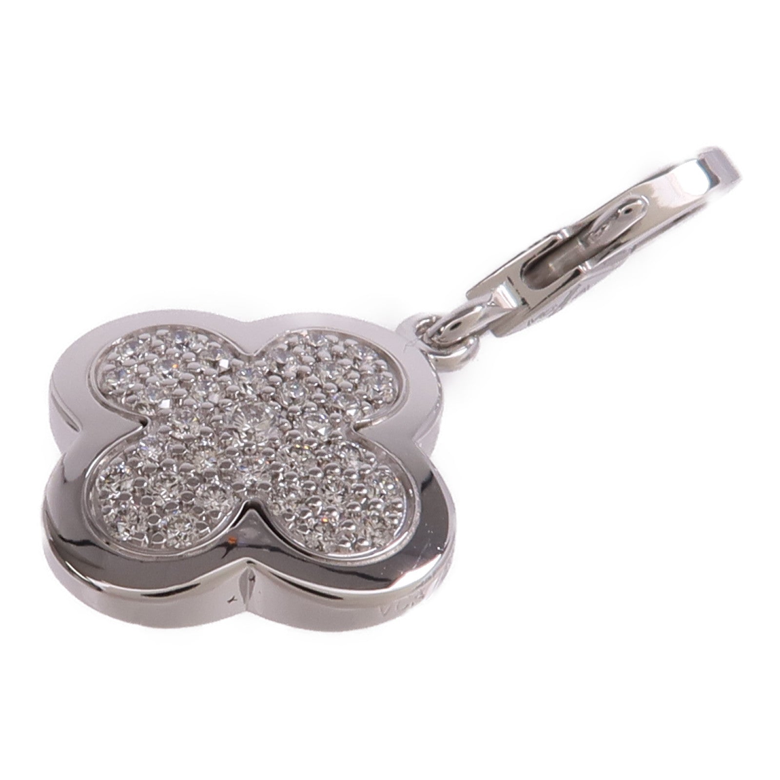 Van Cleef & Arpels 18K白金Diamond Alhambra Charm鑽石掛飾