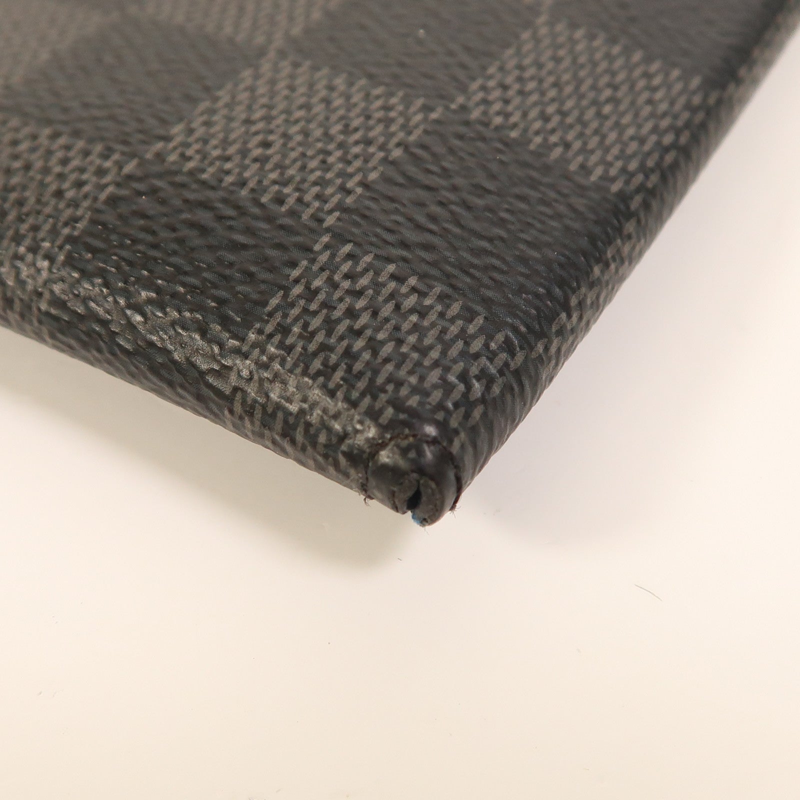 LOUIS VUITTON Damier Graphite Alpha Triple銀扣手拿包