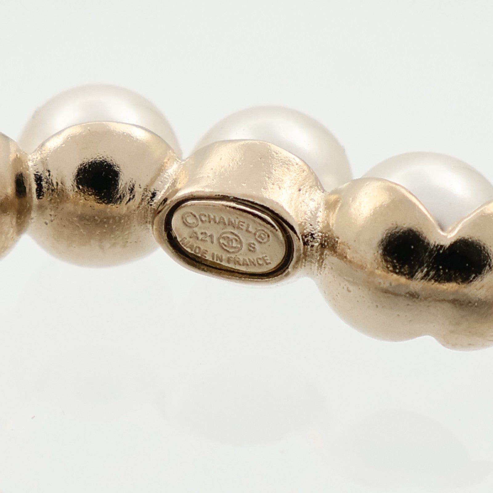 CHANEL 金屬/仿珍珠Pearl Wreath Earrings耳環