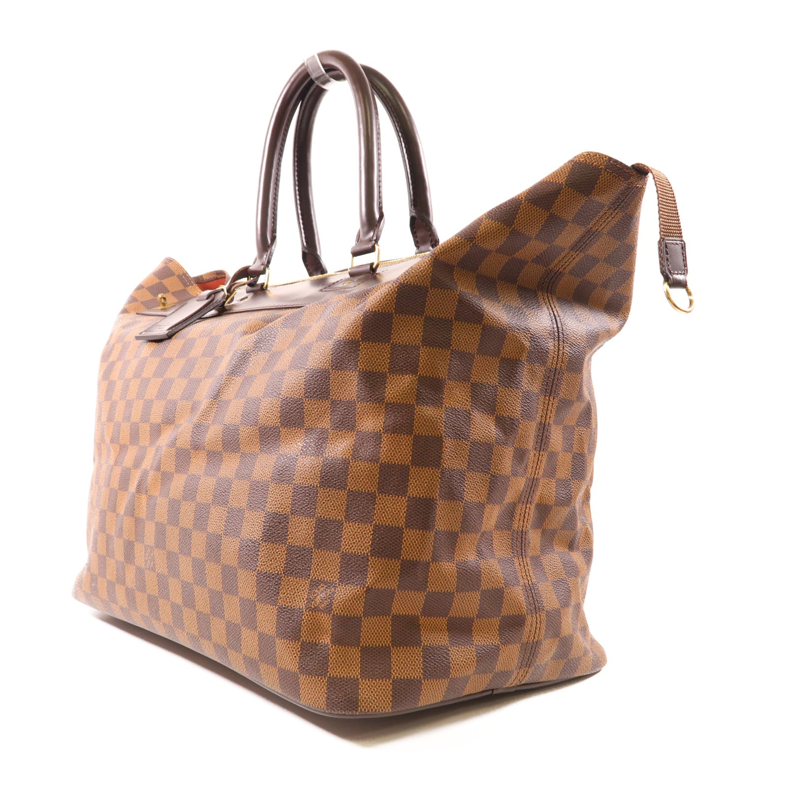 LOUIS VUITTON Damier Greenwich PM金扣手挽袋