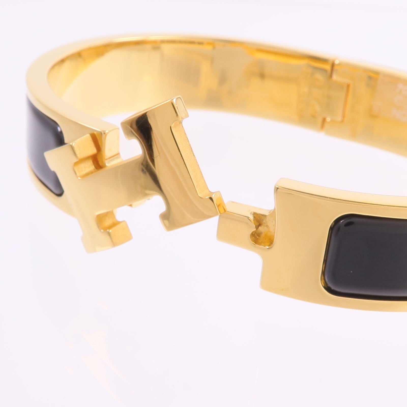 HERMES 金屬/琺瑯Clic H Bracelet手鐲Noir