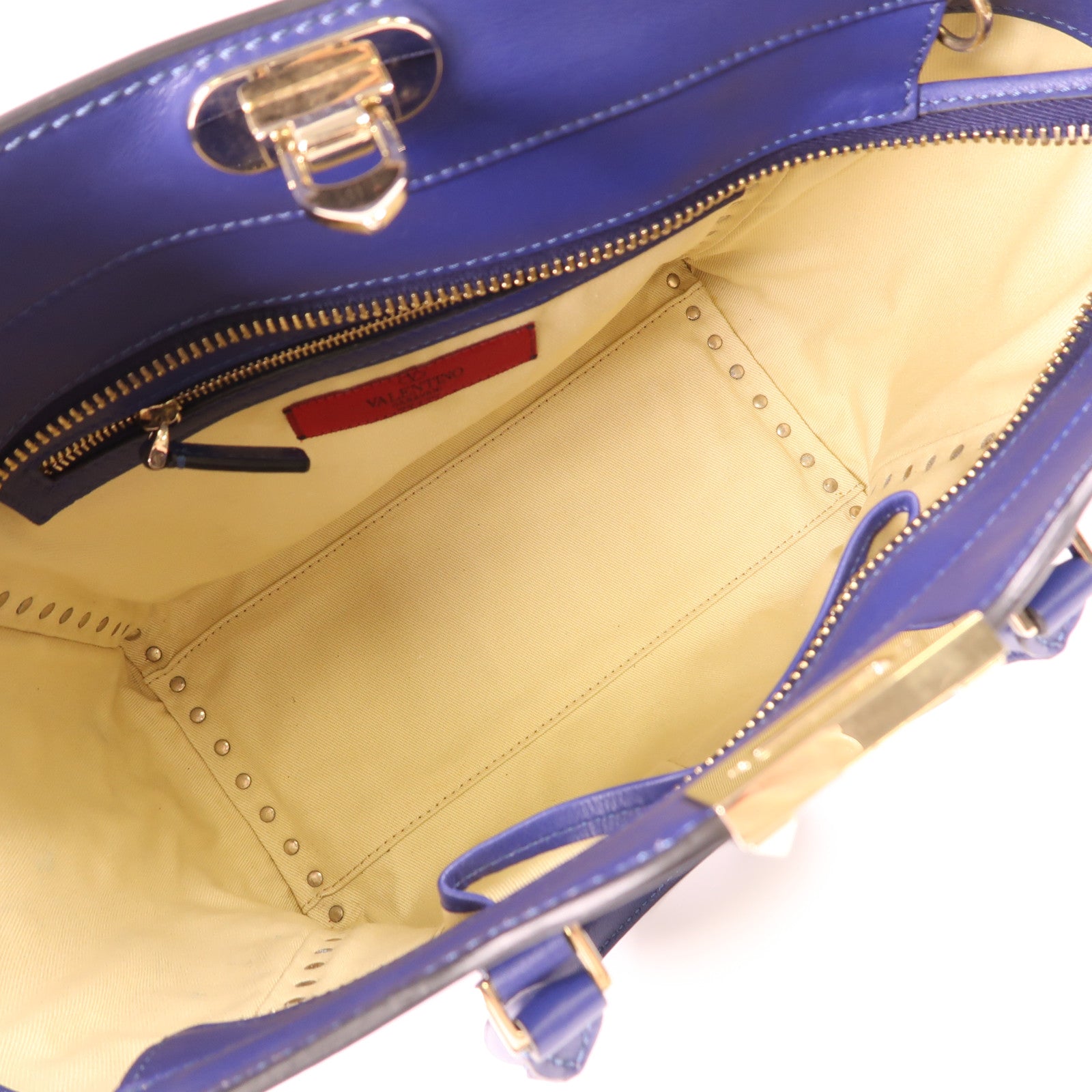 Valentino 【激減優惠】牛皮皮革2 Way Shoulder金扣手挽肩背兩用袋