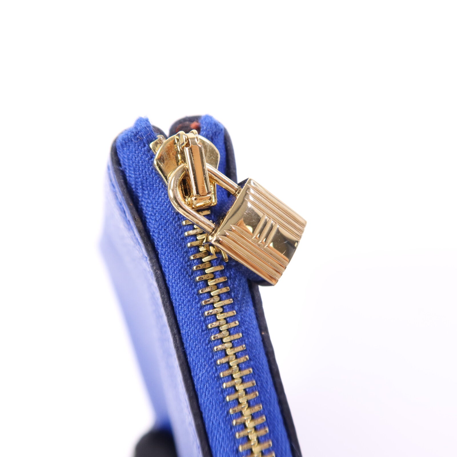 HERMES Evercolor皮革Atout 14 Pouch Card Holder金扣卡片套Bleu Electrique