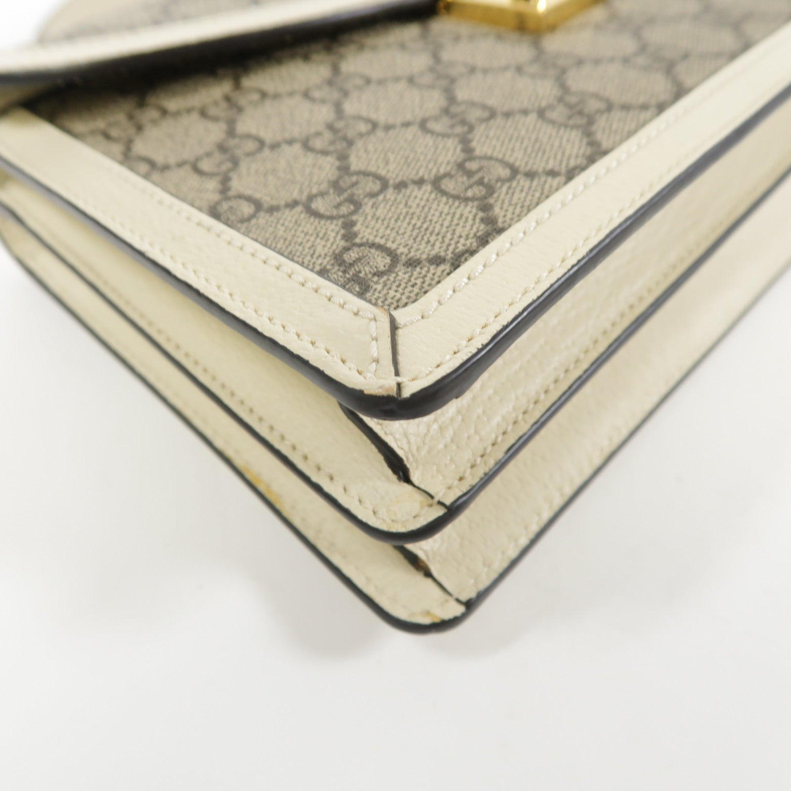 GUCCI GG GHW 2 Way Shoulder Hand Bag PVC coated canvas 651055 White/Brown