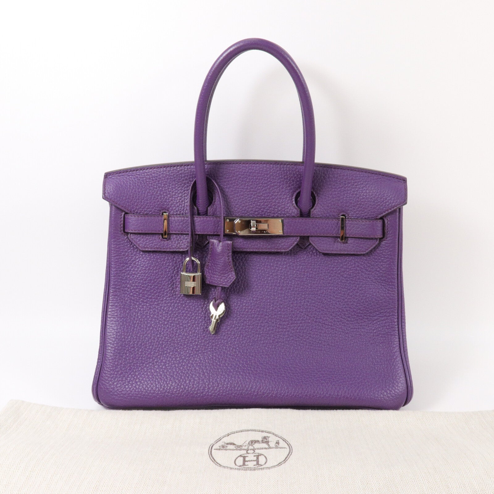 HERMES Togo皮革Birkin 30手挽袋Anemone