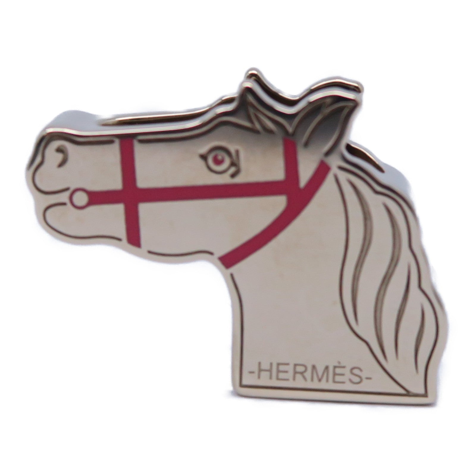 HERMES 【激減優惠】金屬Quadrige Twilly Ring絲巾扣紅色/金色