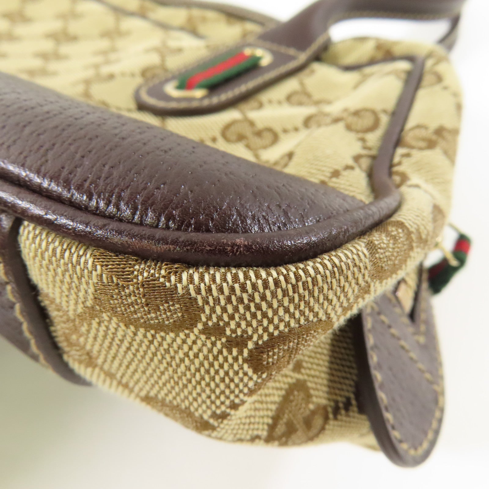 GUCCI 帆布Mini Boston Bag金扣肩背袋
