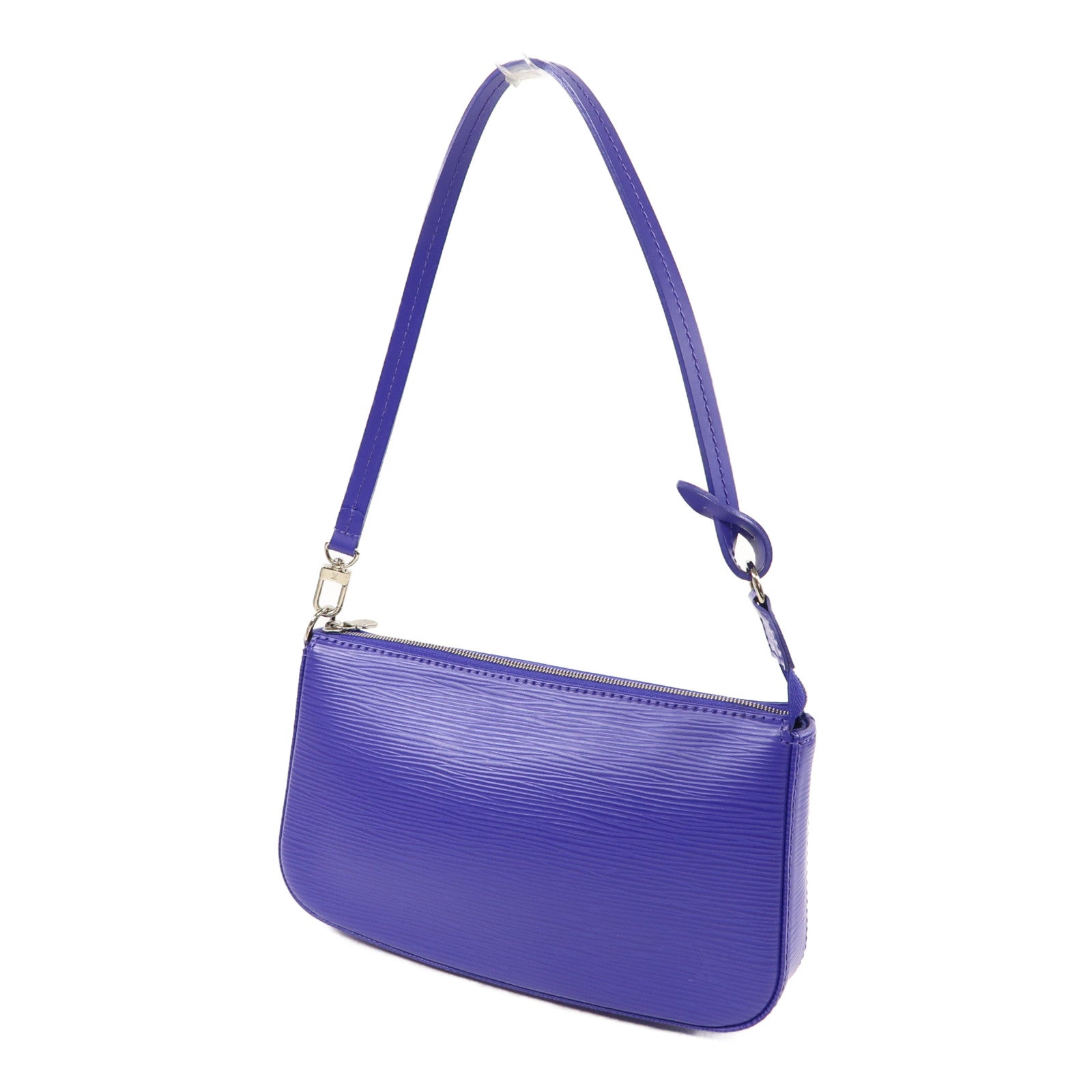 LOUIS VUITTON Epi Pochette Accessories銀扣肩背袋紫色