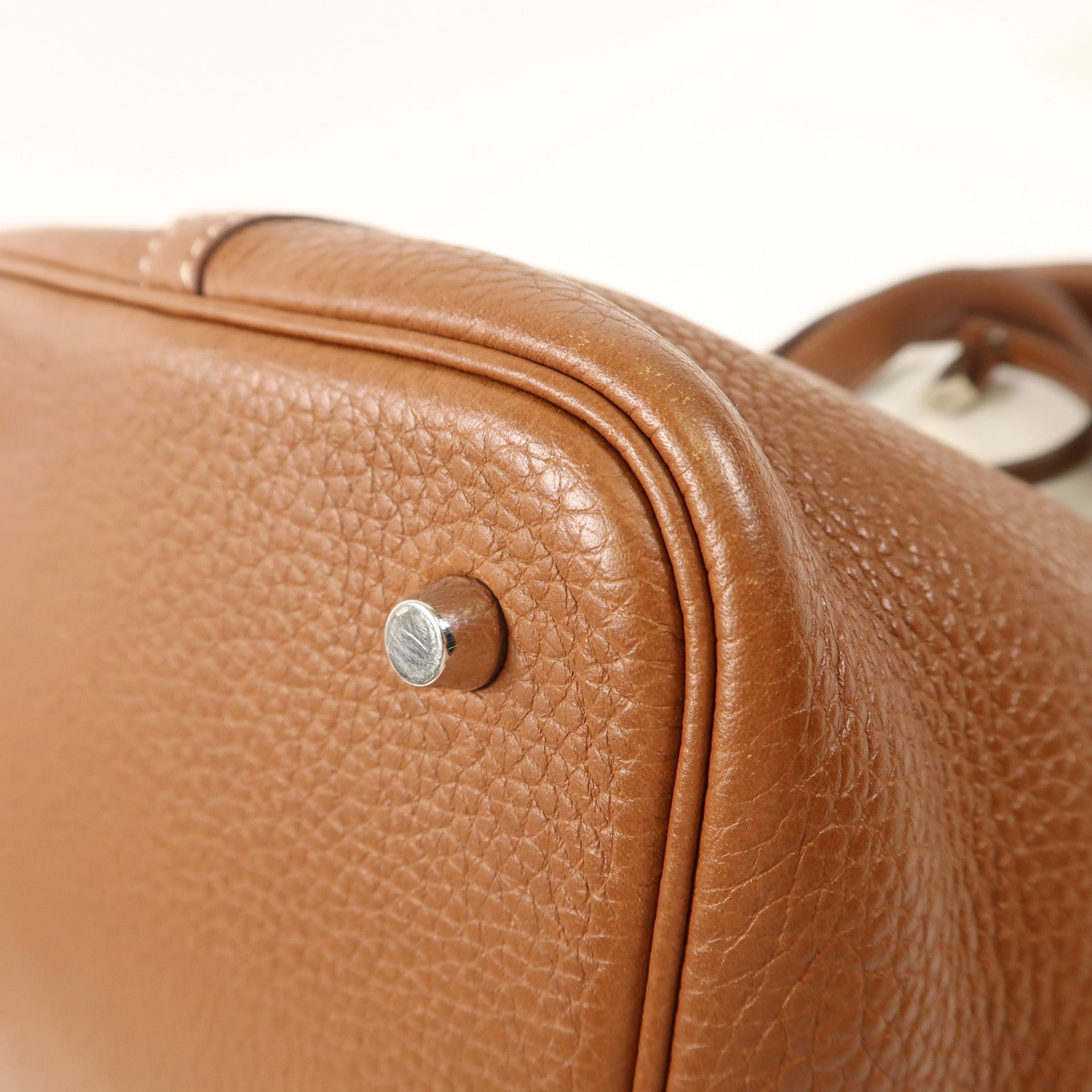 HERMES 【激減優惠】Clemence皮革Picotin MM銀扣手挽袋Gold