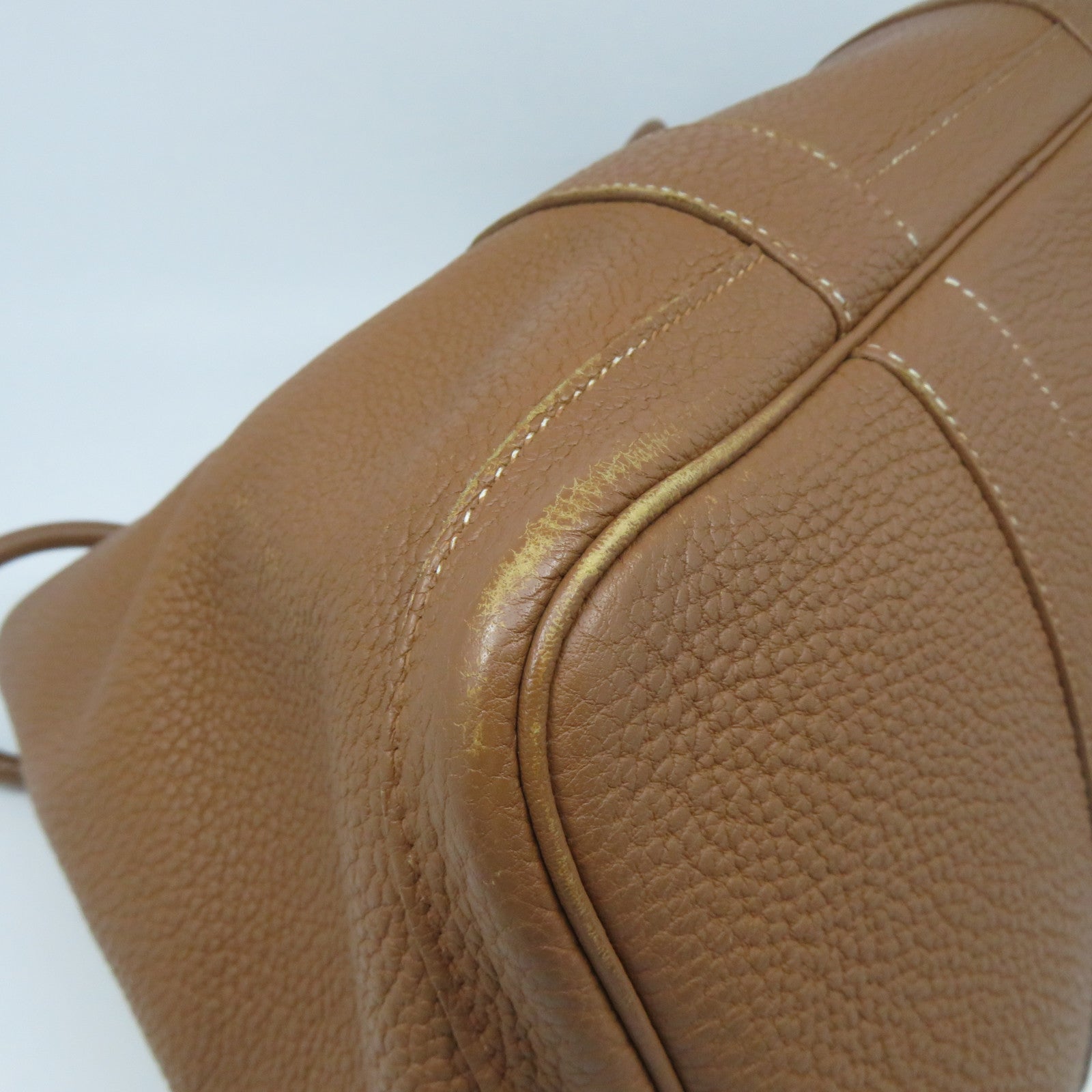 HERMES **【激減優惠】Clemence皮革Garden Party PM銀扣手挽袋啡色