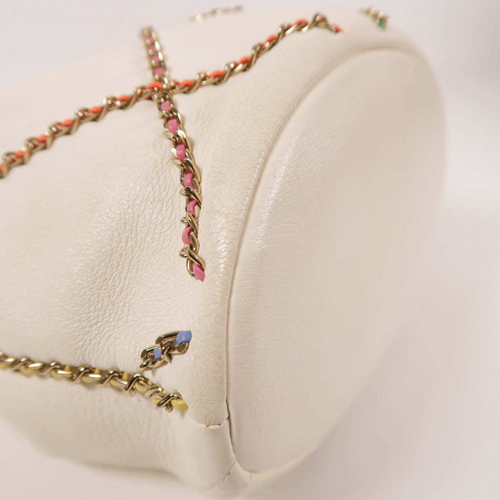 CHANEL 羊皮皮革Chain Shoulder金扣鏈帶肩背袋