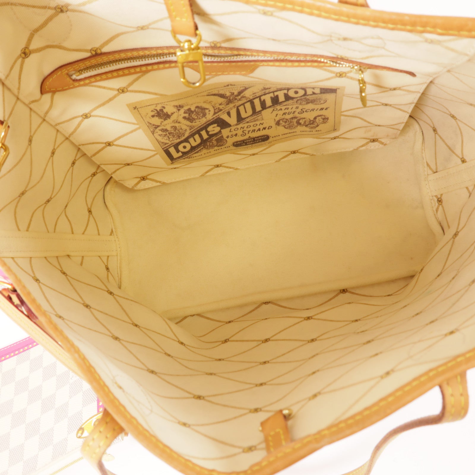 LOUIS VUITTON Damier Azur Neverfull MM金扣肩背袋