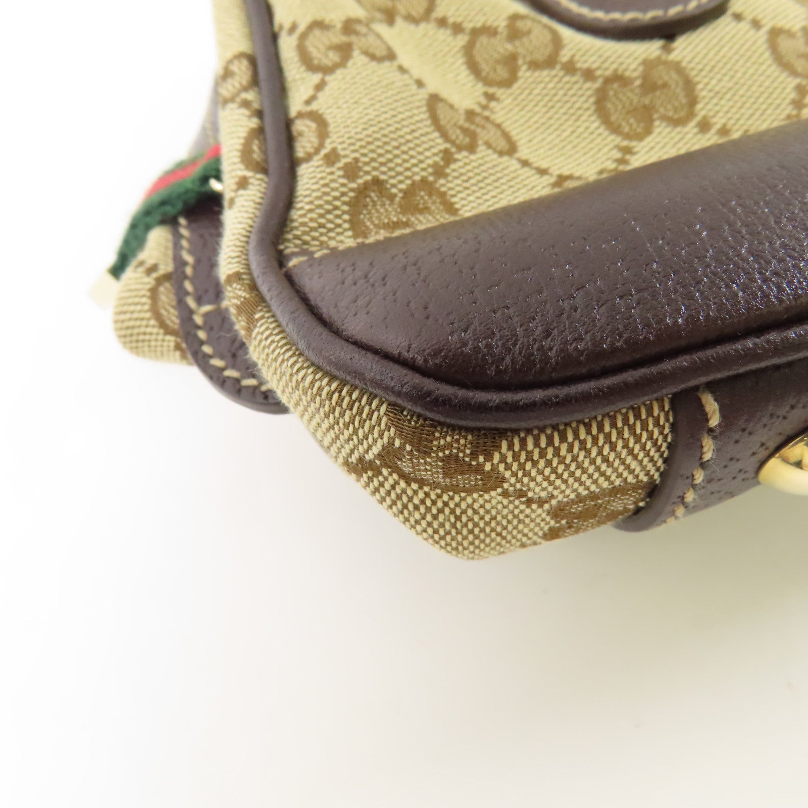 GUCCI 帆布Mini Boston Bag金扣肩背袋