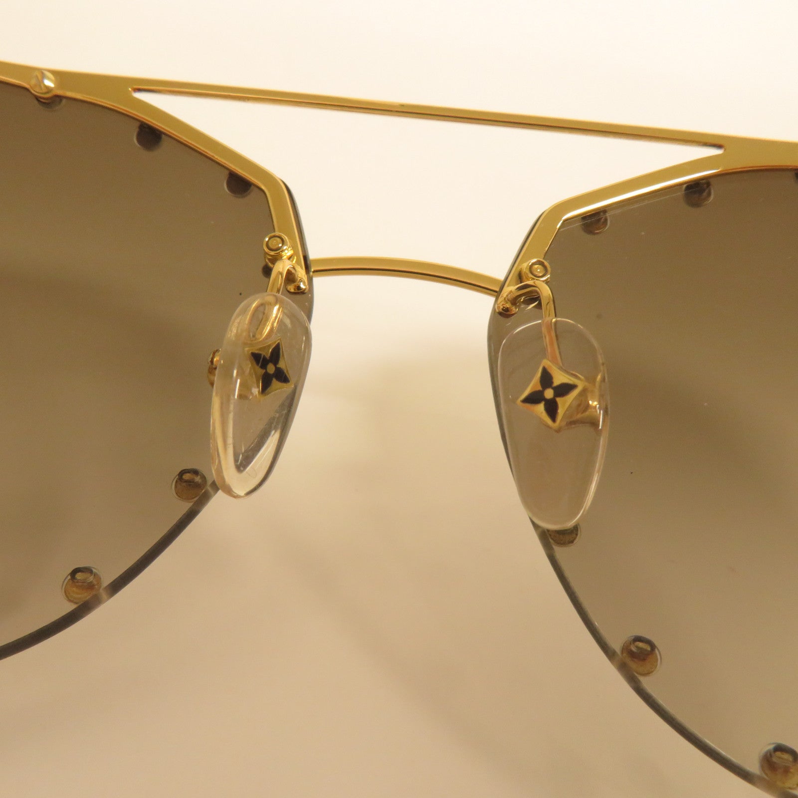 LOUIS VUITTON 【激減優惠】金屬/PVC Sunglasses太陽眼鏡啡色/金色