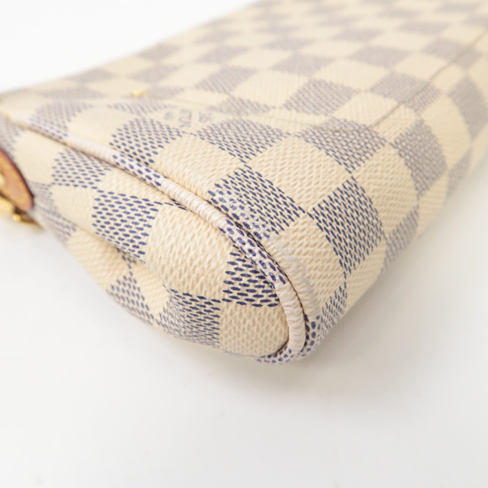 LOUIS VUITTON Damier Azur Favorite PM金扣肩背袋白色