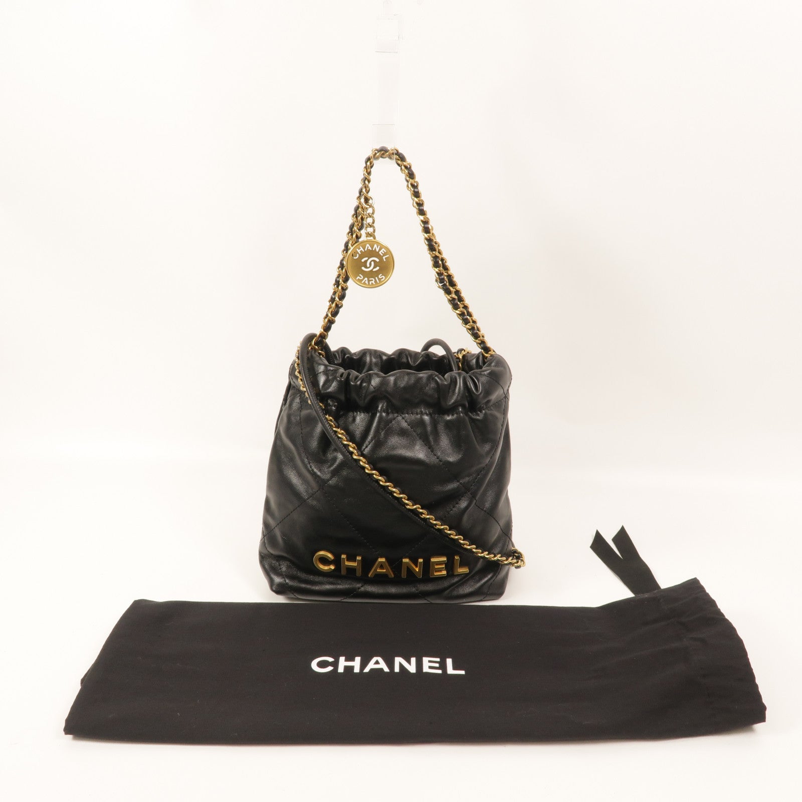 CHANEL 牛皮皮革Chanel 22 Mini鏈帶肩背袋