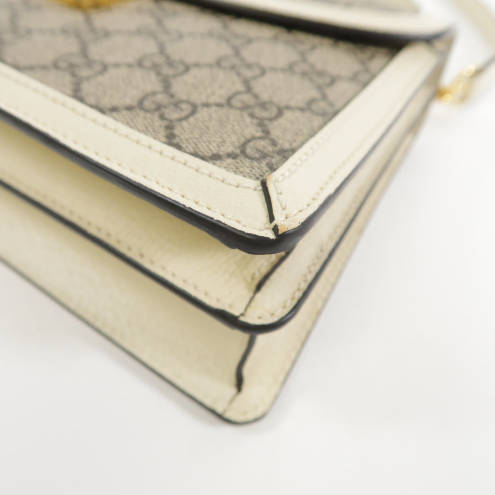 GUCCI GG GHW 2 Way Shoulder Hand Bag PVC coated canvas 651055 White/Brown