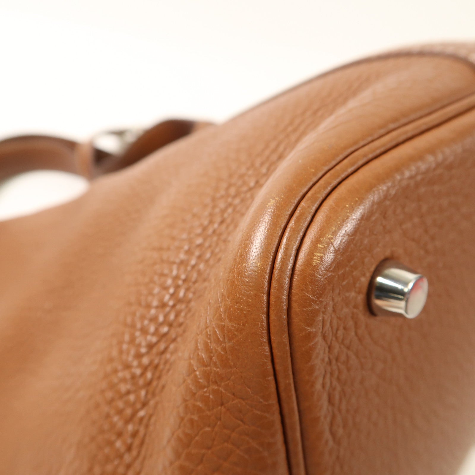 HERMES 【激減優惠】Clemence皮革Picotin MM銀扣手挽袋Gold