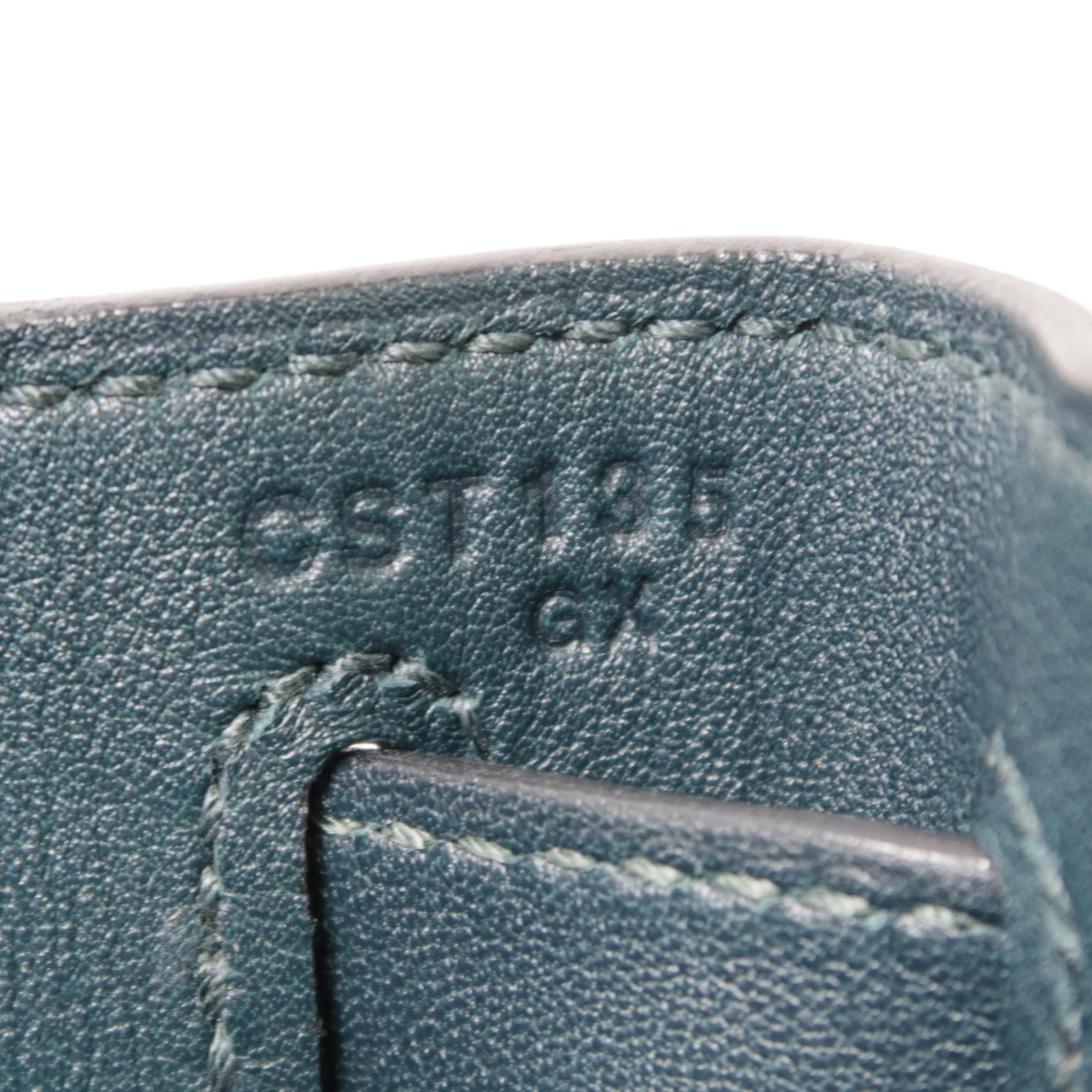 HERMES Swift皮革/Toile Berline Kelly 32銀扣手挽肩背兩用袋Vert Cypres綠色
