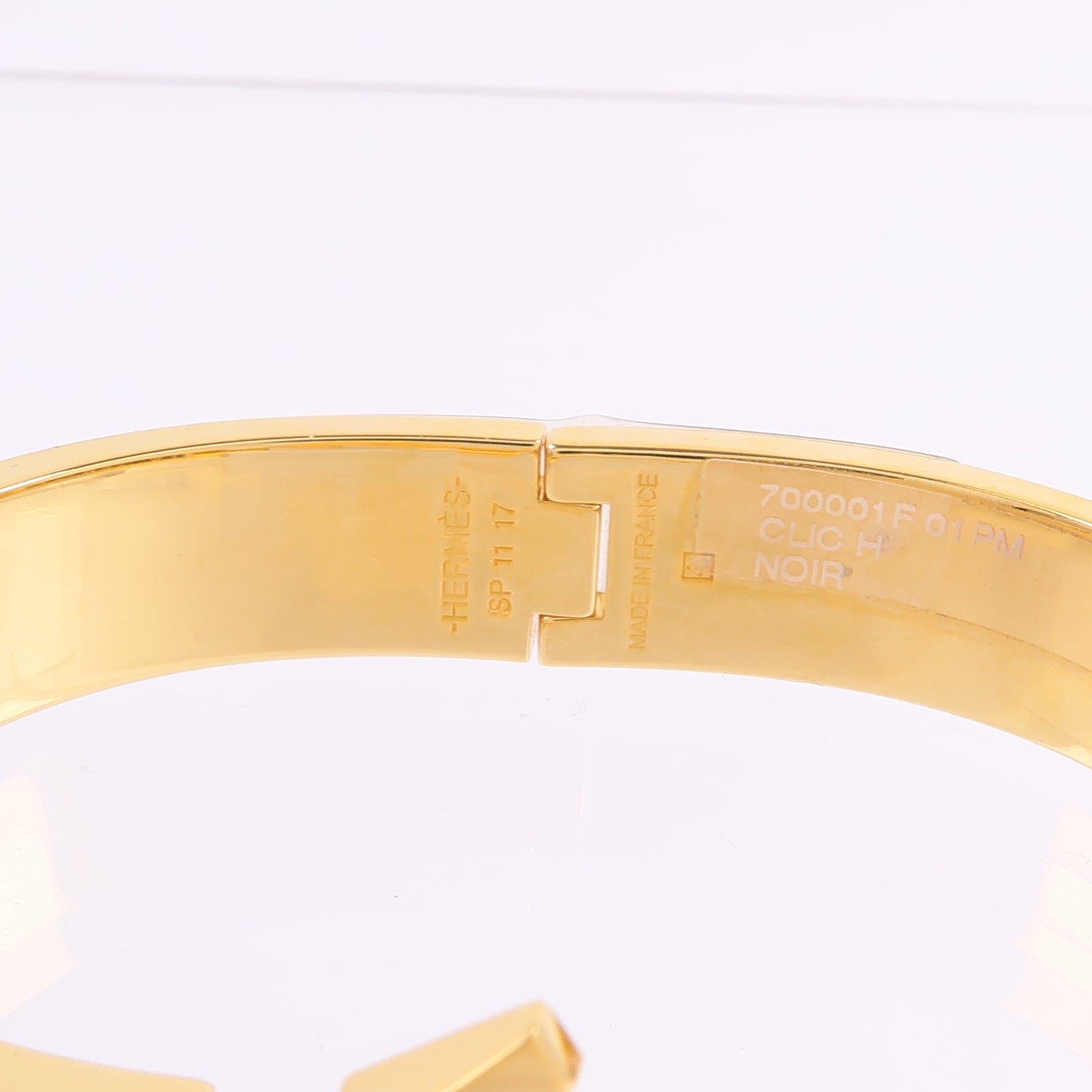 HERMES 金屬/琺瑯Clic H Bracelet手鐲Noir