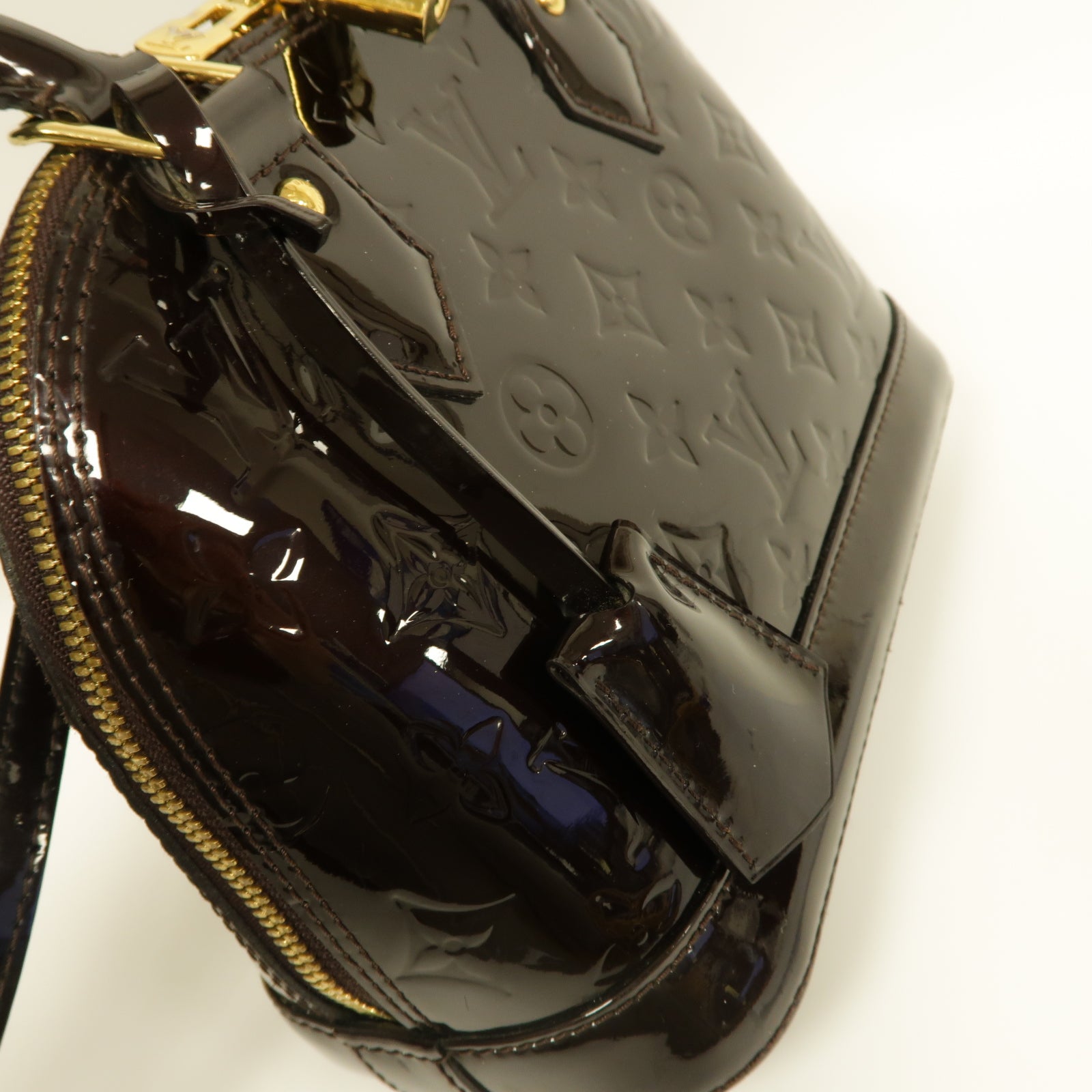 LOUIS VUITTON 【激減優惠】Vernis Alma BB金扣手挽肩背兩用袋酒紅色