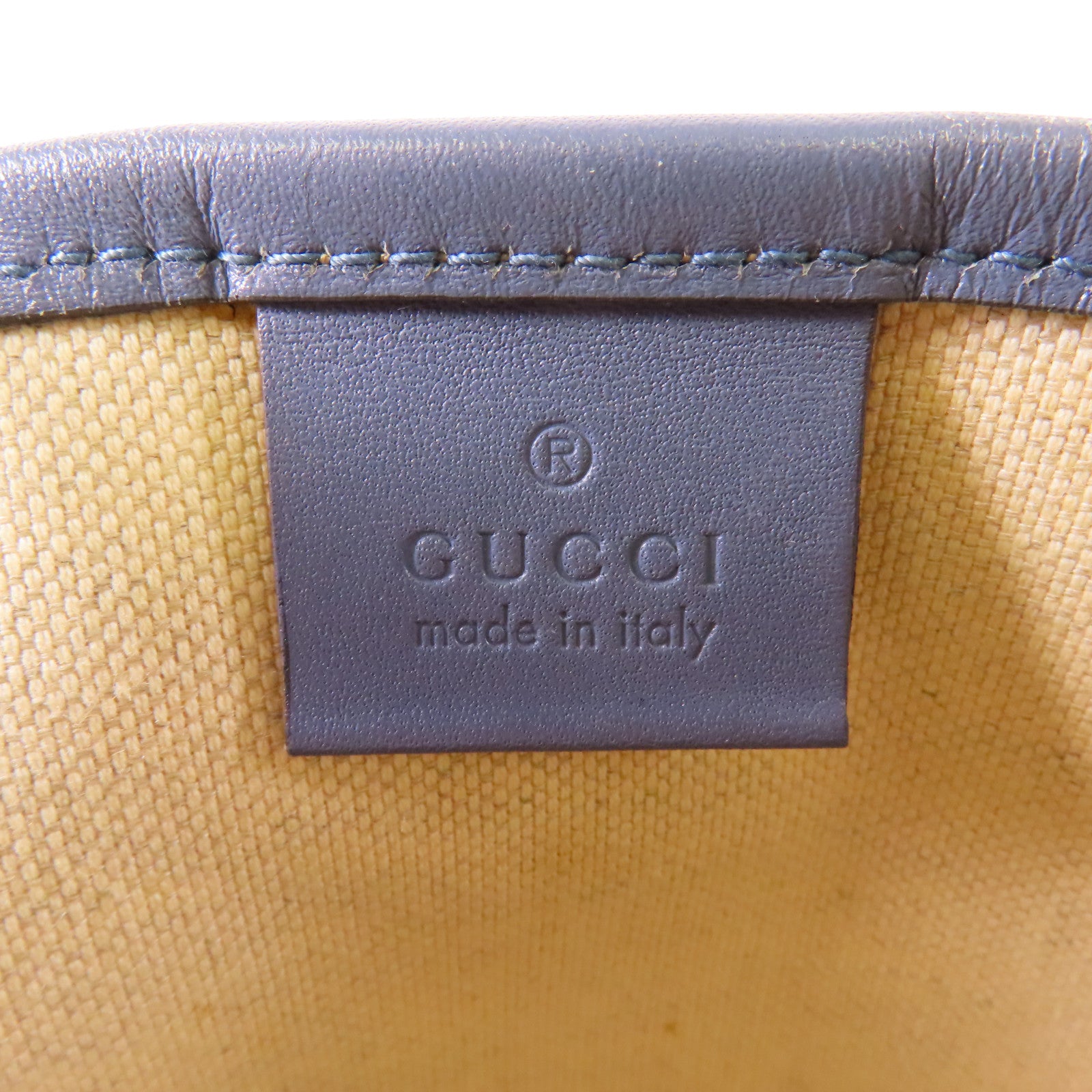 GUCCI GG Tote Bag 309497 PVC Coated Canvas Brown Blue