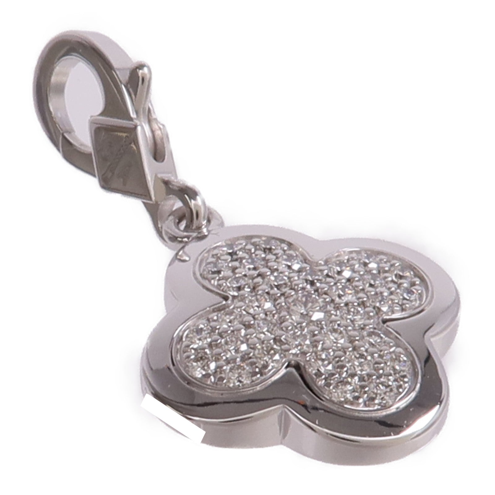 Van Cleef & Arpels 18K白金Diamond Alhambra Charm鑽石掛飾