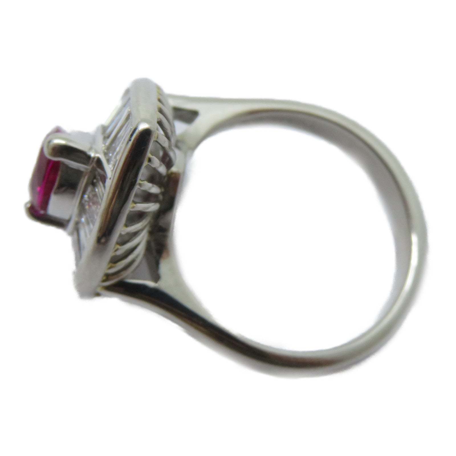 JEWELRY PT900鉑金Ruby Ring 1.34ct紅寶石/1.01ct鑚石戒指US#6.25