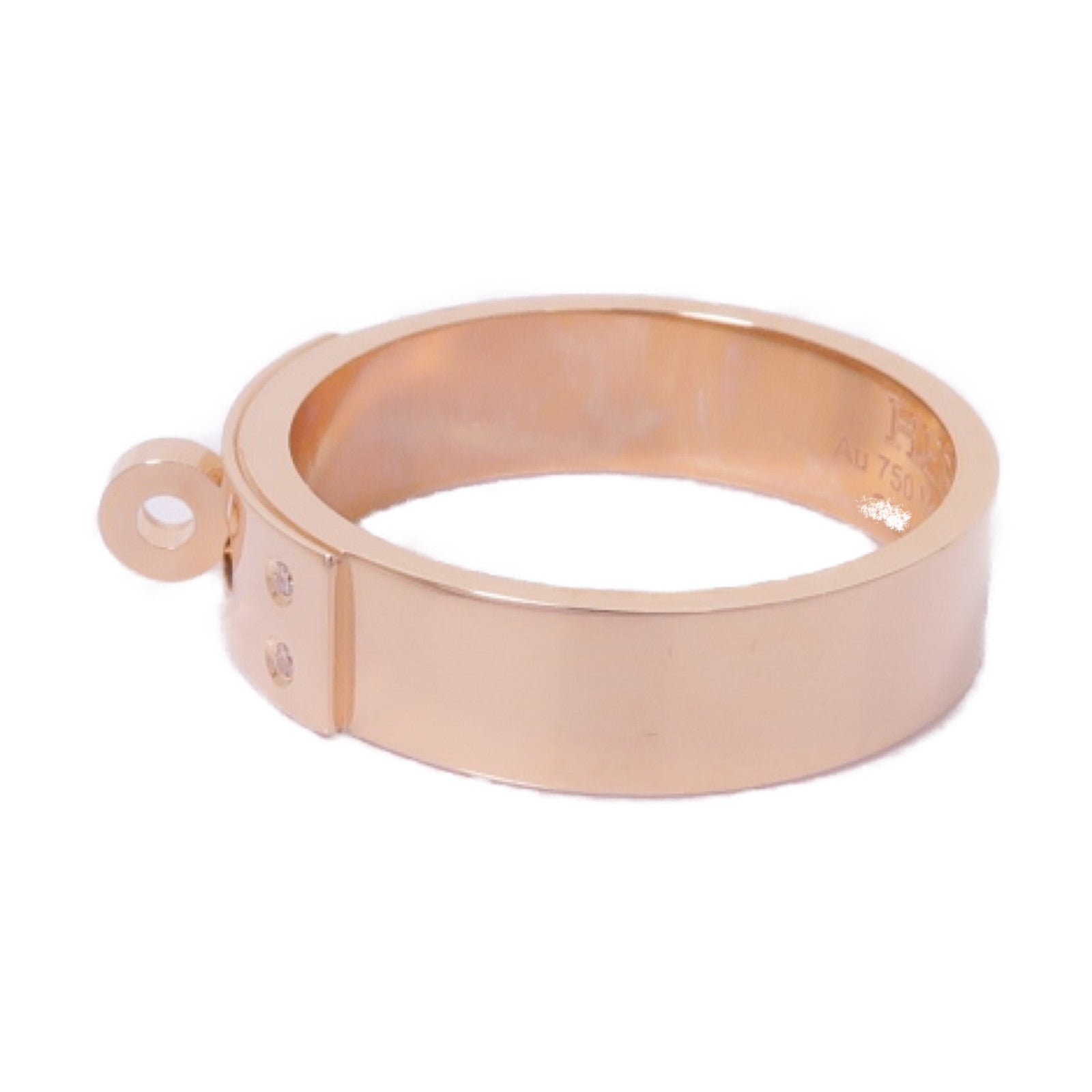 HERMES 18K玫瑰金Bague Kelly PM戒指Hermes#52 US#6
