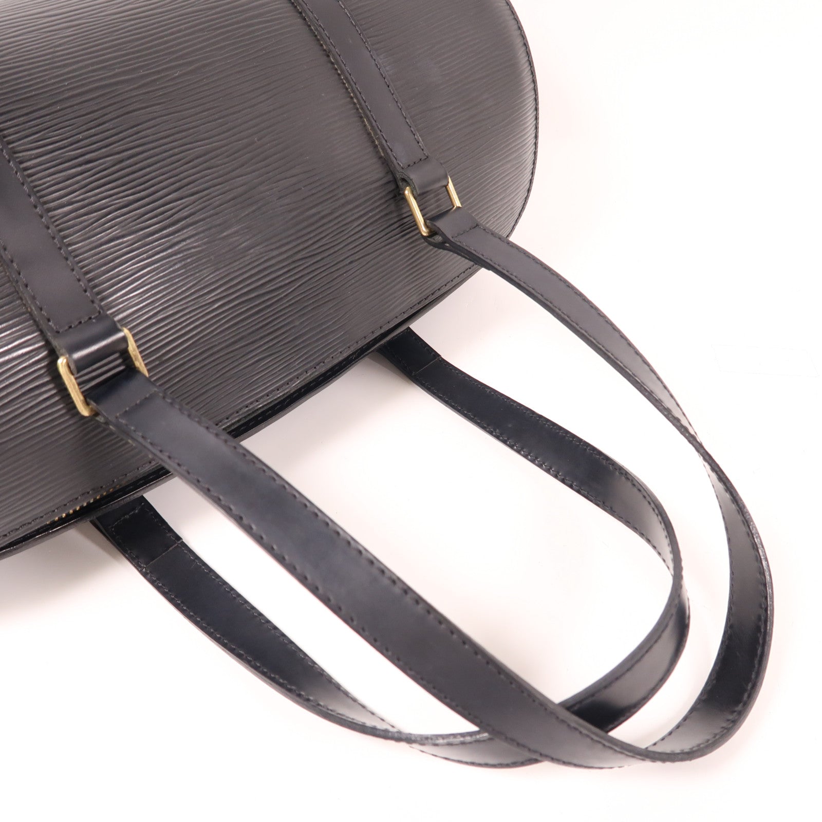 LOUIS VUITTON Epi Soufflot金扣肩背袋黑色