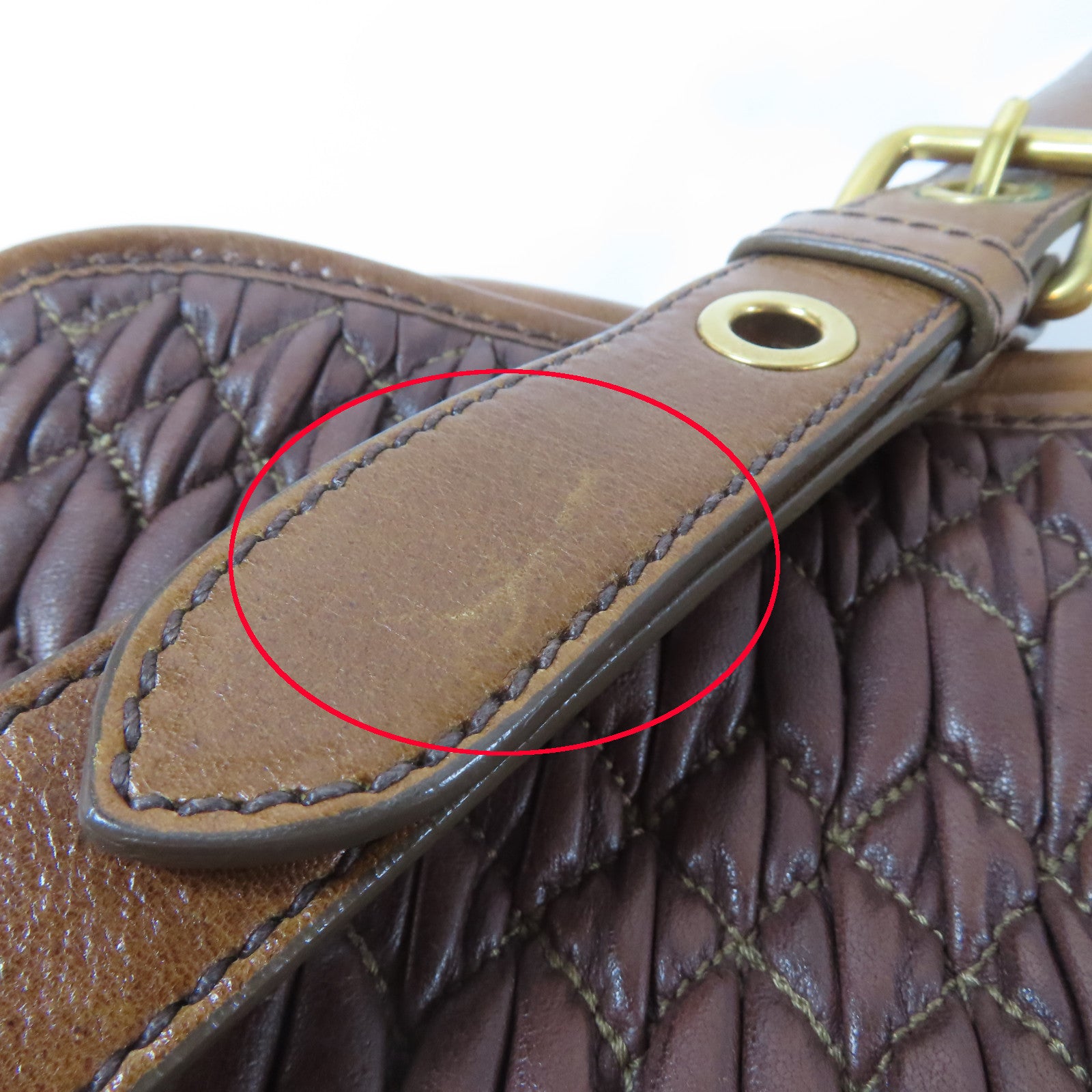 Miu Miu 羊皮皮革Shoulder Bag金扣肩背袋啡色
