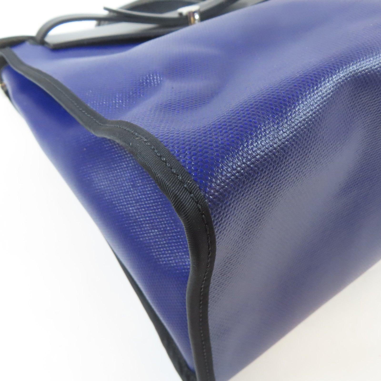 HERMES 塗層帆布Herbag MM銀扣手挽肩背兩用袋紫色/黑色