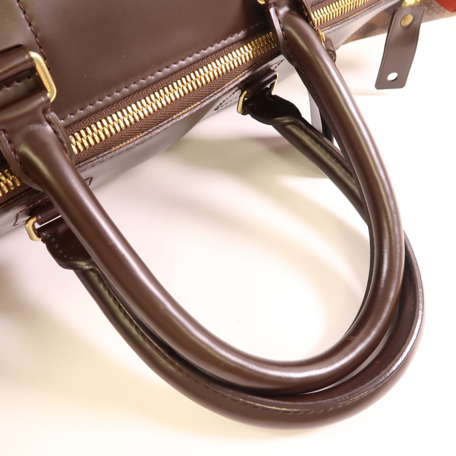 LOUIS VUITTON Damier Greenwich PM金扣手挽袋