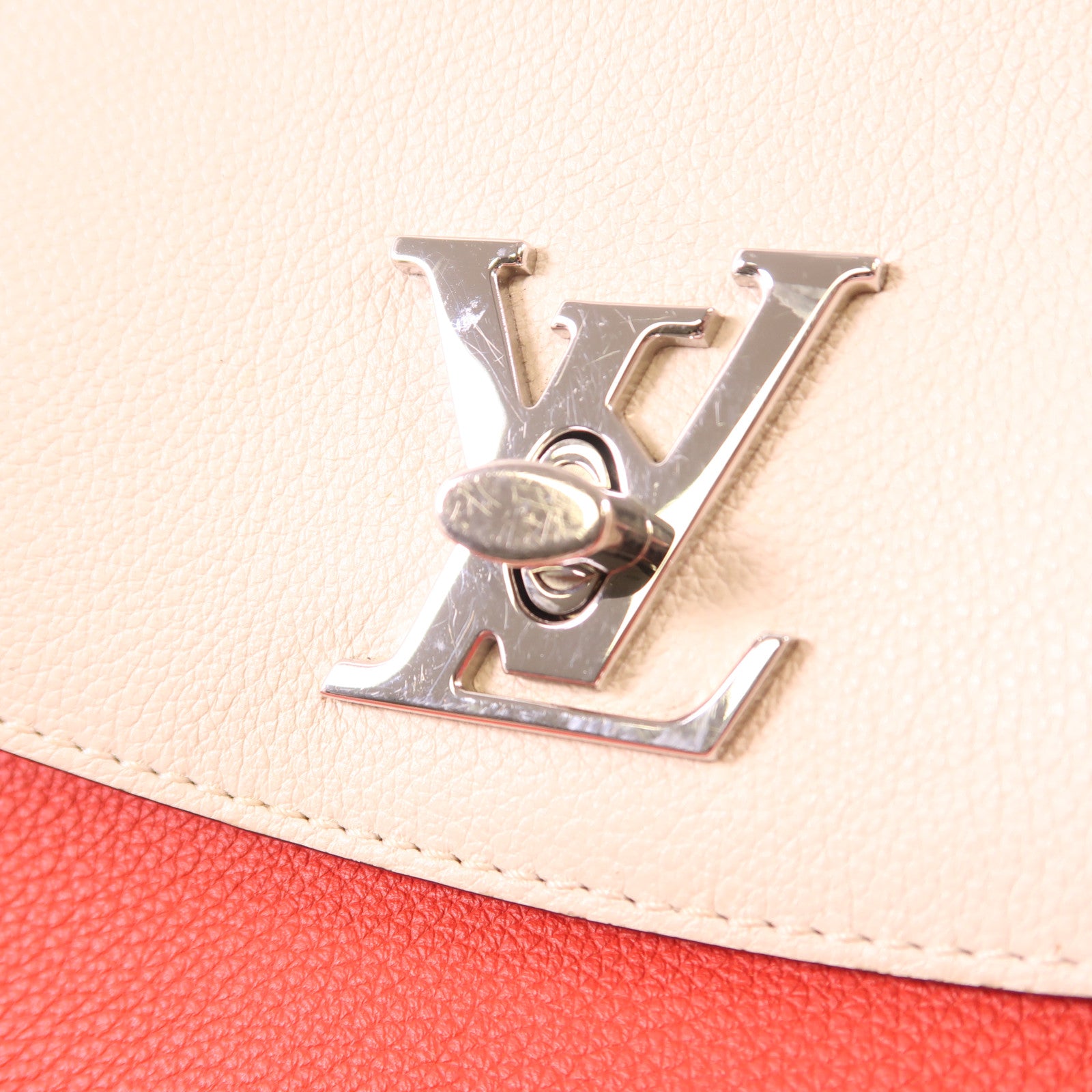 LOUIS VUITTON LV SHW Lockme Ever BB 2way Shoulder Handbag M53950 White/Red/Black