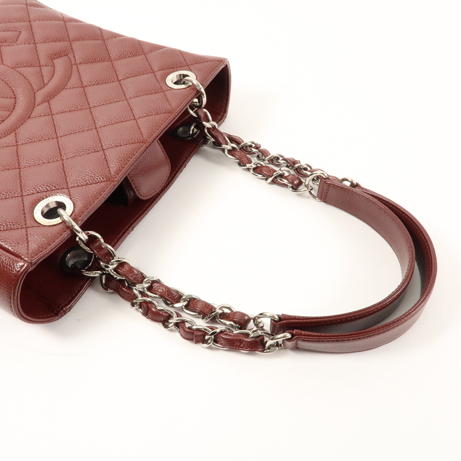 CHANEL 牛皮皮革PST Petite Shopping Tote Bag銀扣肩背袋