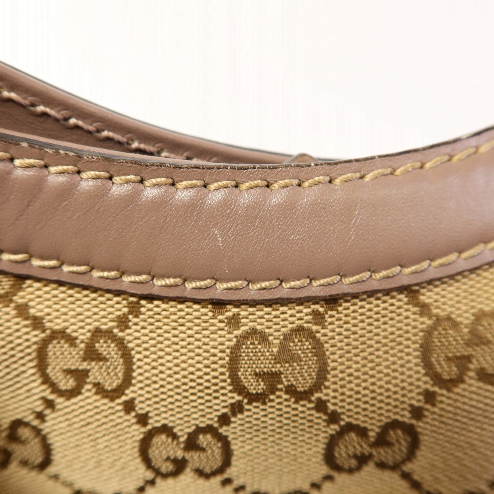 GUCCI 帆布Sukey Tote金扣手挽袋棕色