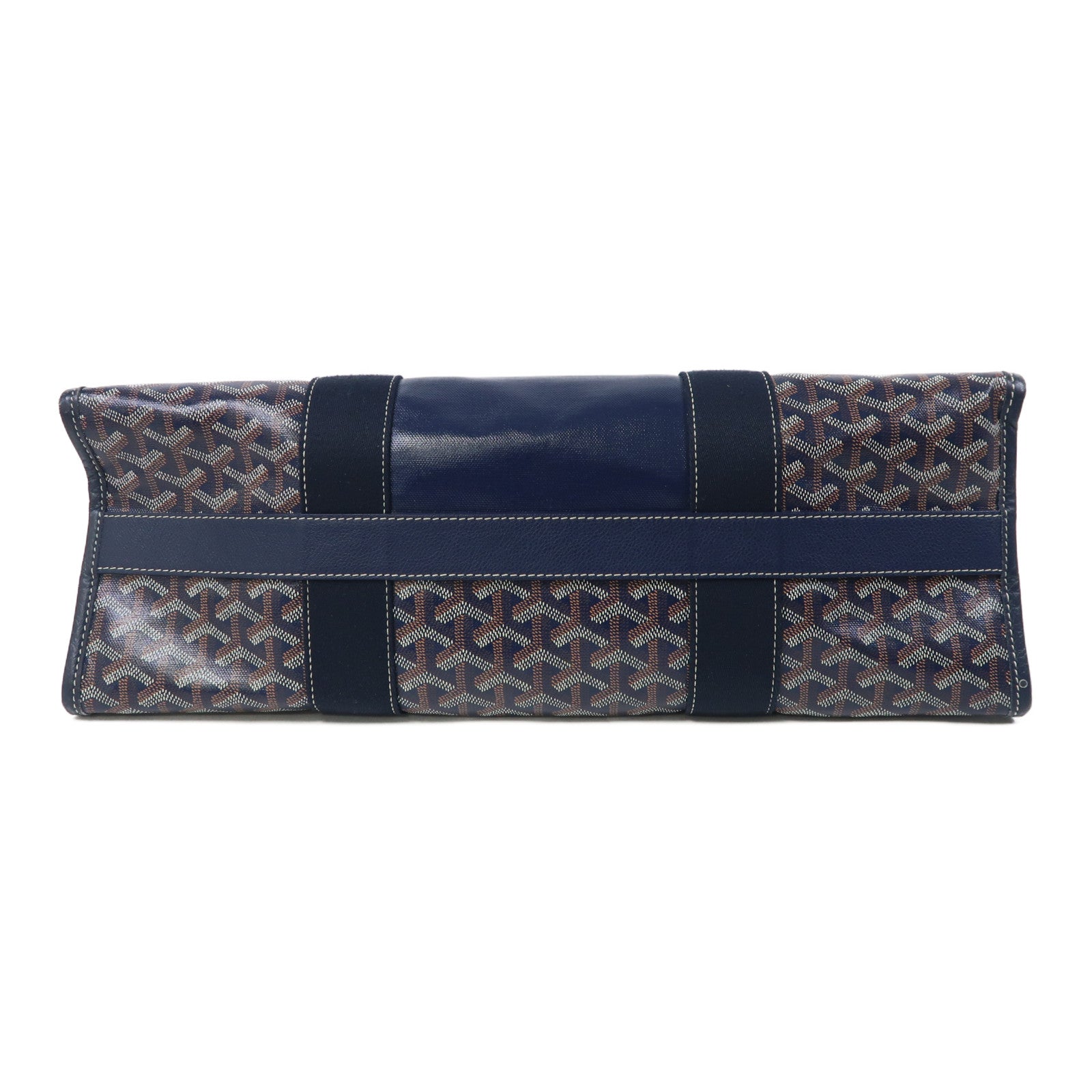 GOYARD 塗層帆布/皮革Villette肩背袋藍色
