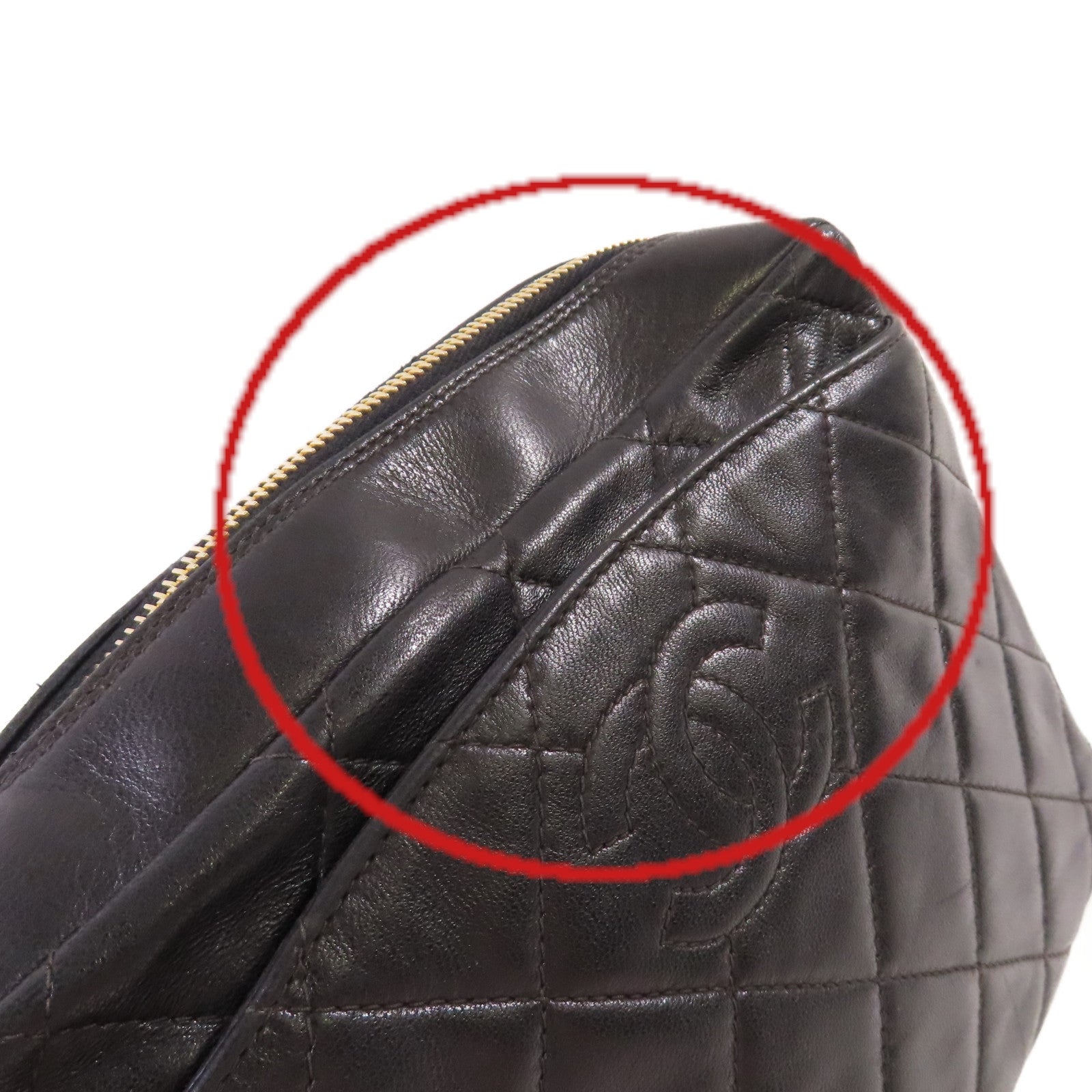 CHANEL 菱格羊皮皮革Vintage Shoulder Bag金扣肩背袋黑色