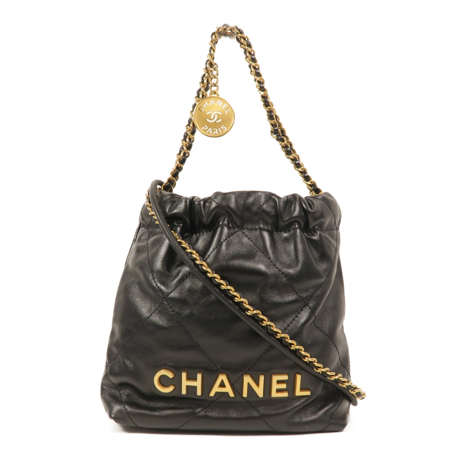 CHANEL 牛皮皮革Chanel 22 Mini鏈帶肩背袋