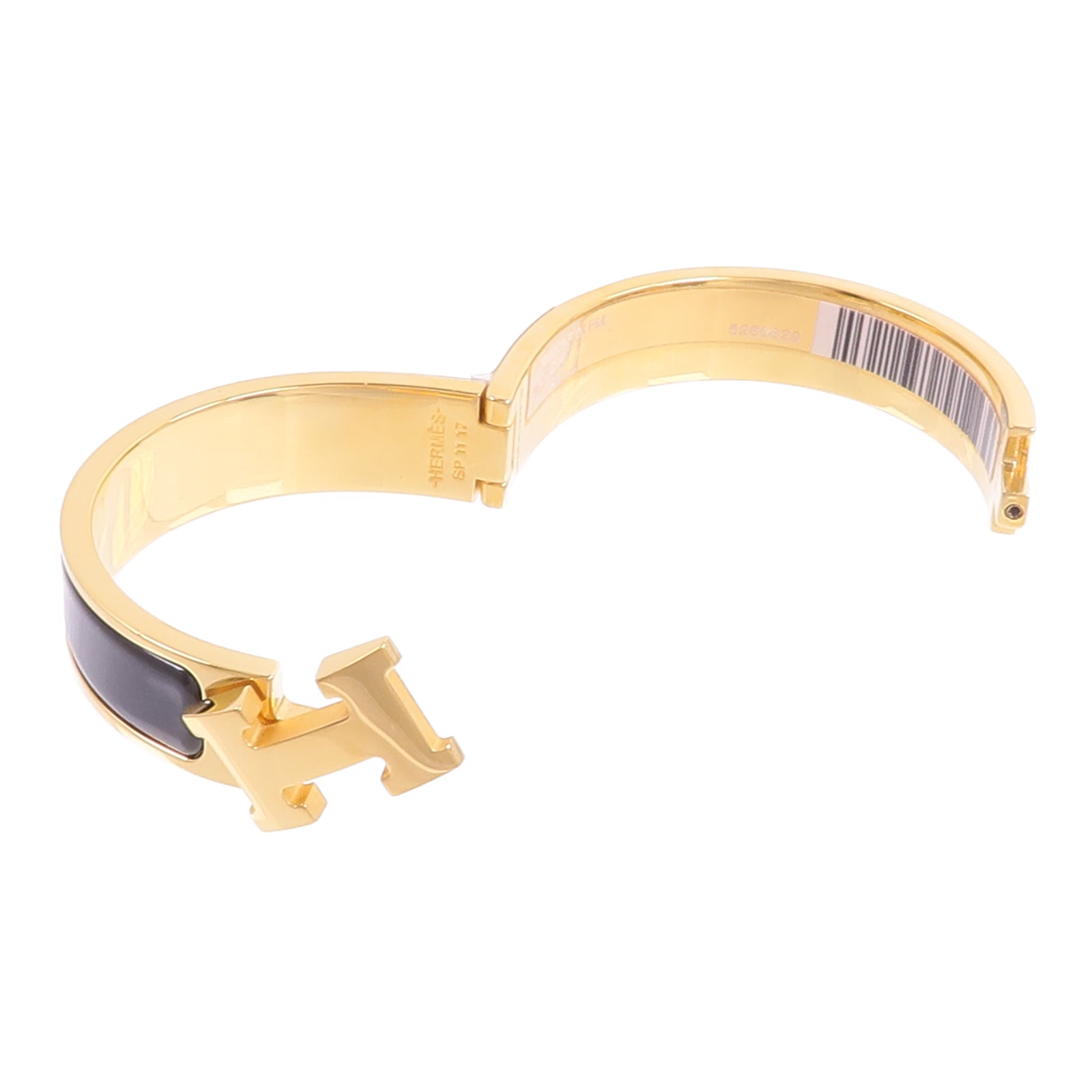 HERMES 金屬/琺瑯Clic H Bracelet手鐲Noir