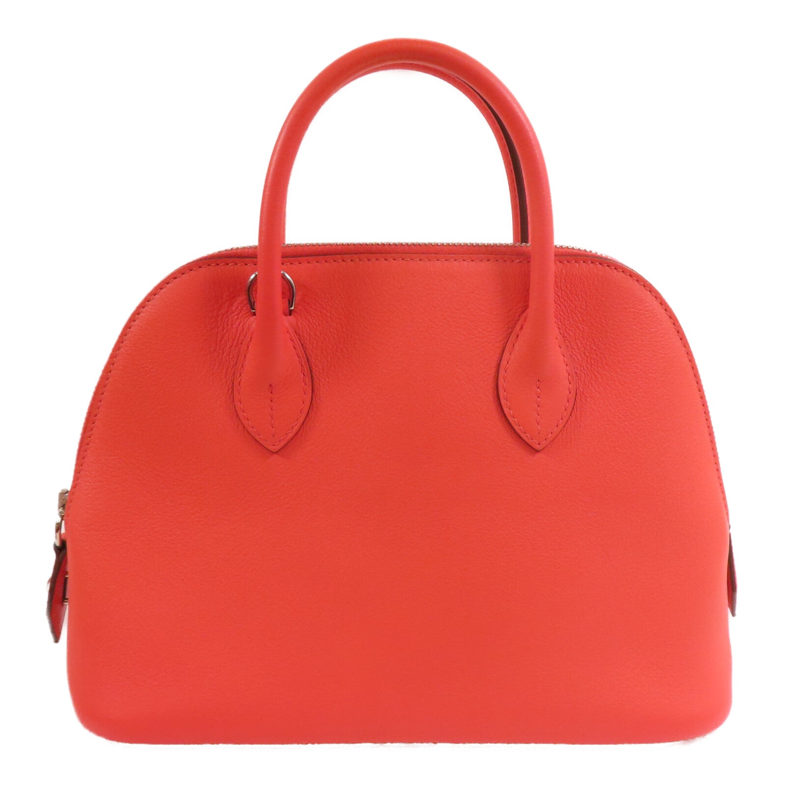 HERMES Evercolor皮革Bolide 1923 25銀扣手挽肩背兩用袋Rose Texas