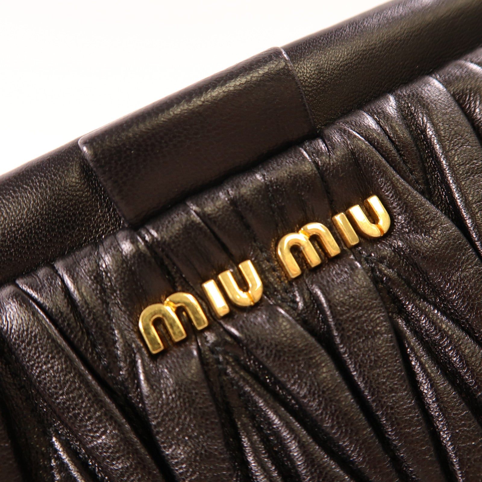 Miu Miu 羊皮皮革2 Way Shoulder金扣手拿包/肩背兩用袋