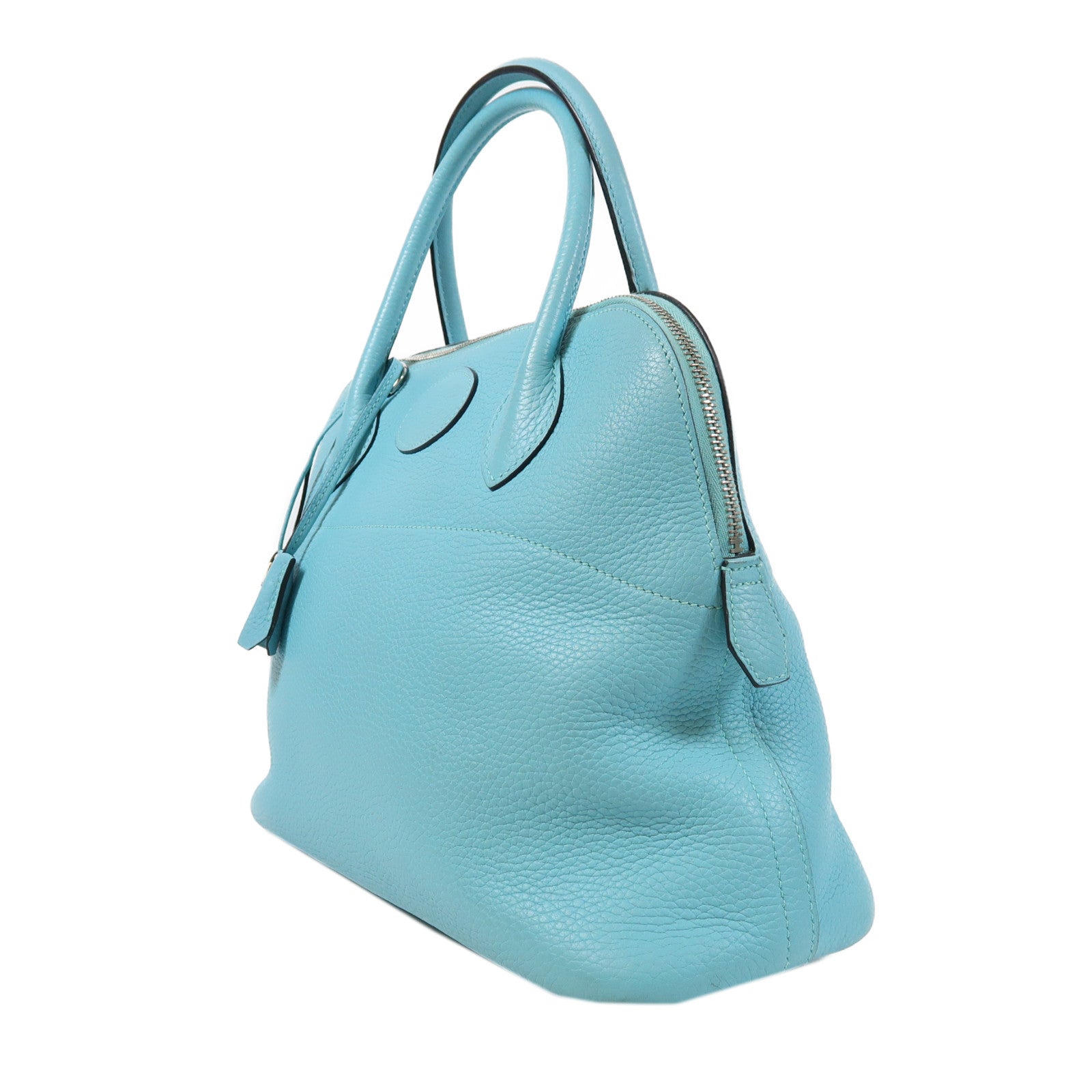 HERMES PHW Bolide 31 2 Way Shoulder Bag Handbag Clemence Leather Bleu Atoll/Blue