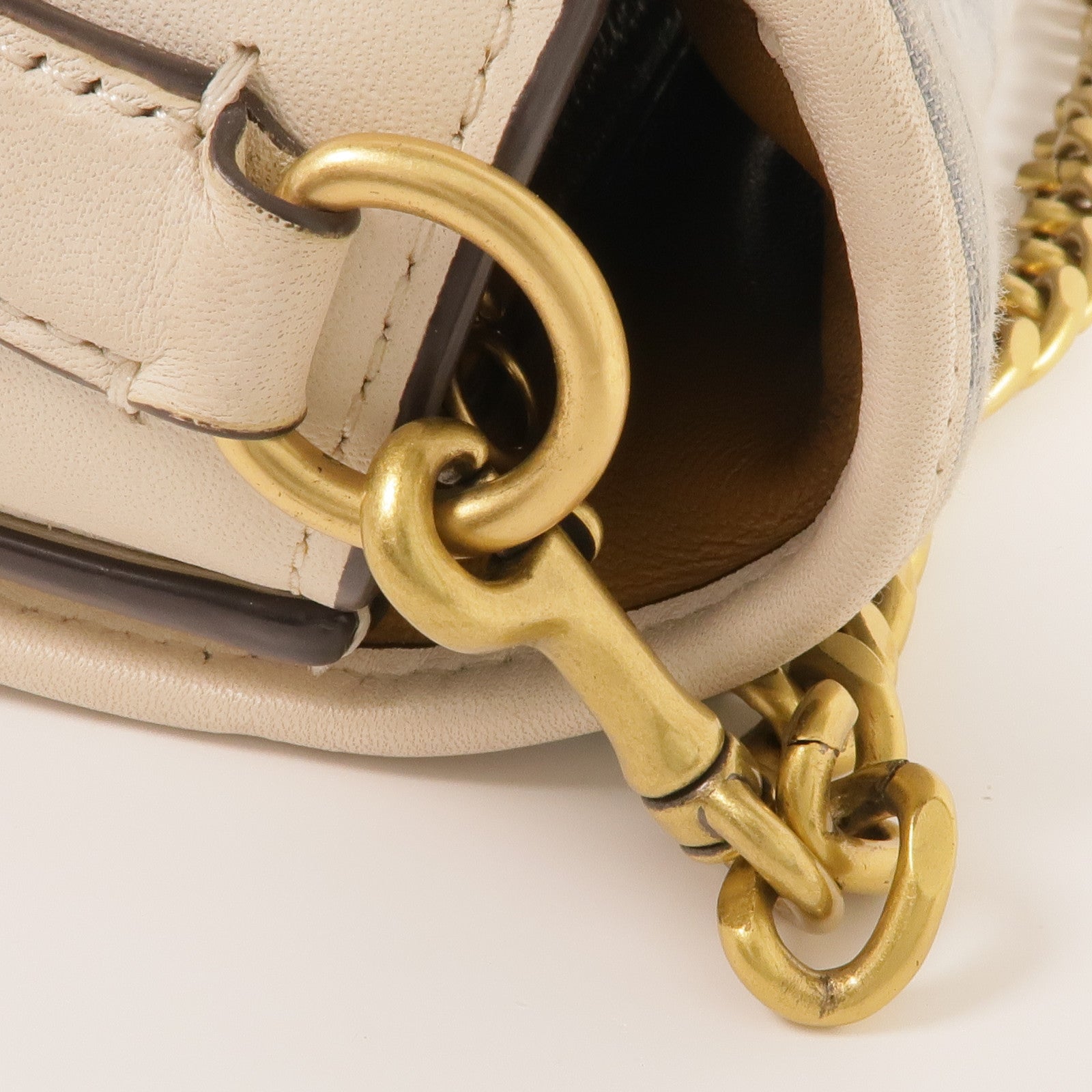 COACH 牛仔布/皮革Shoulder Bag金扣肩背袋