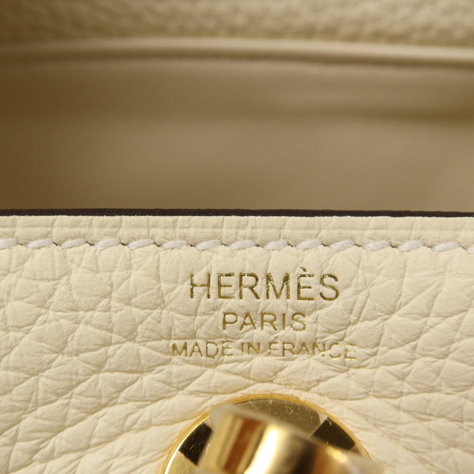 HERMES Clemence皮革Mini Lindy手挽肩背兩用袋Nata